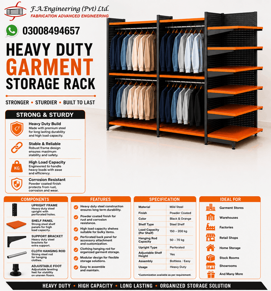 HEAVY DUTY GARMENT STORAGE RACK