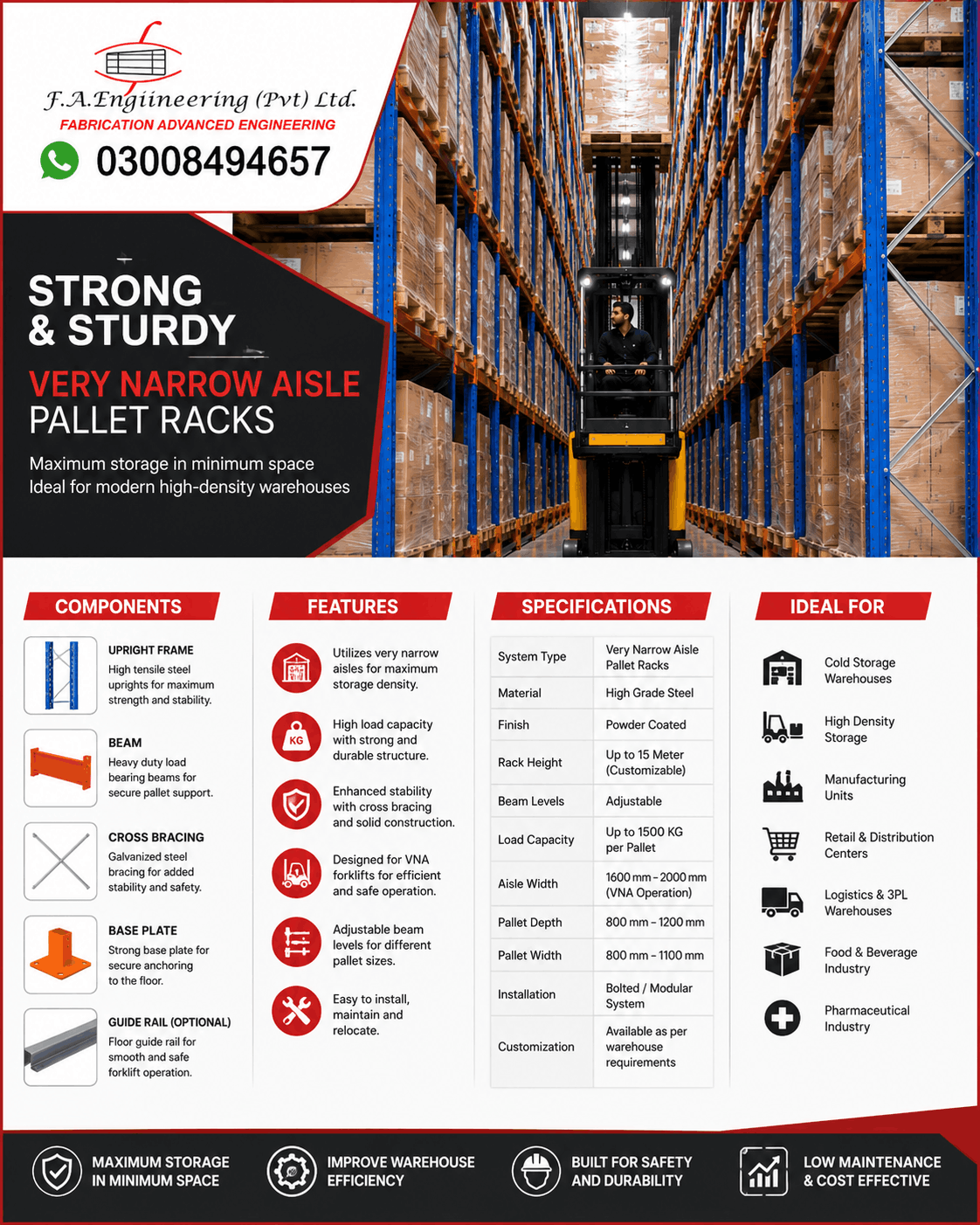 VERY NARROW AISLE PALLET RACKS
