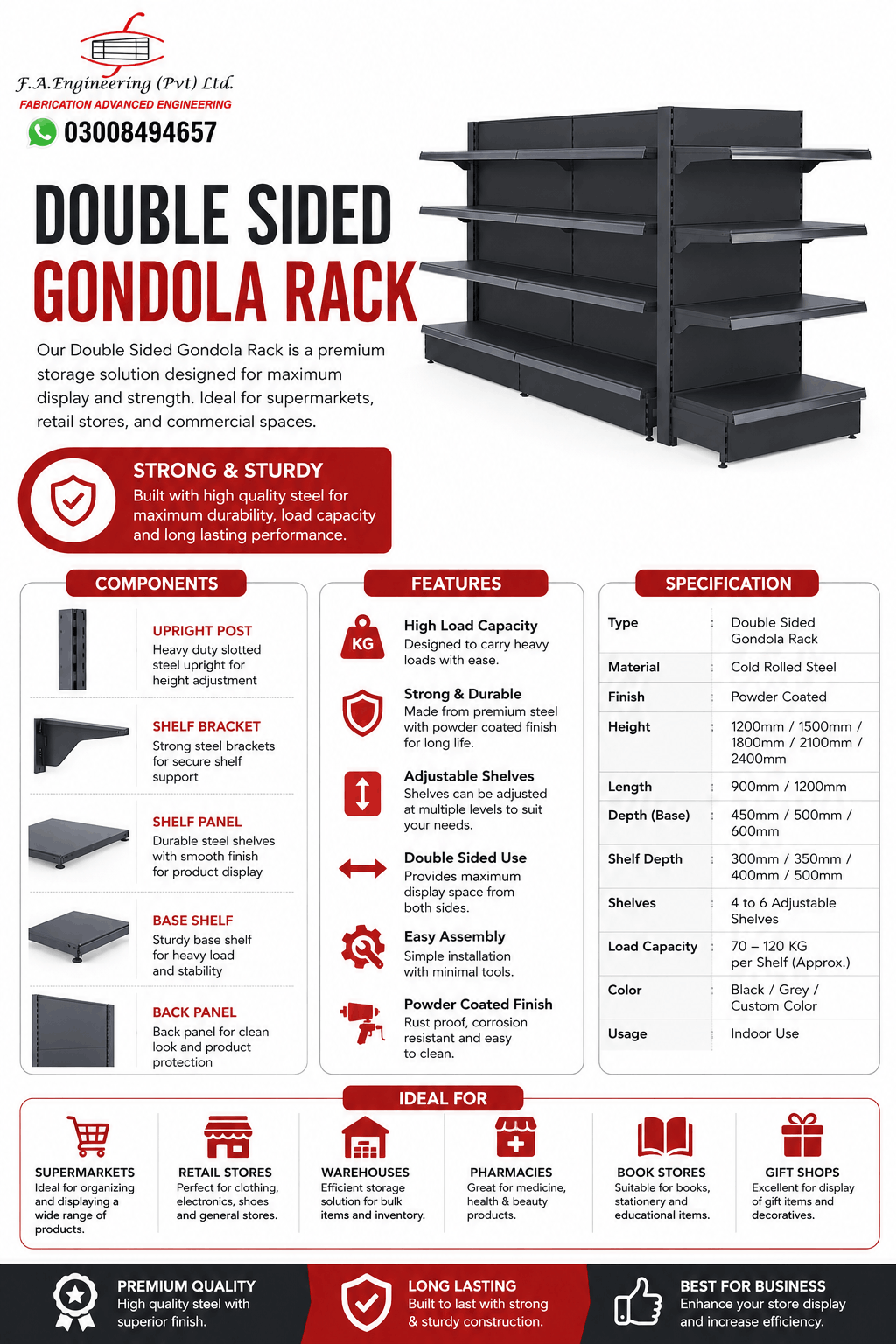 DOUBLE SIDED GONDOLA RACK