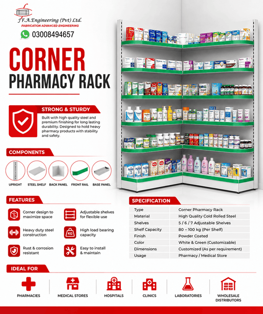 CORNER PHARMACY RACK