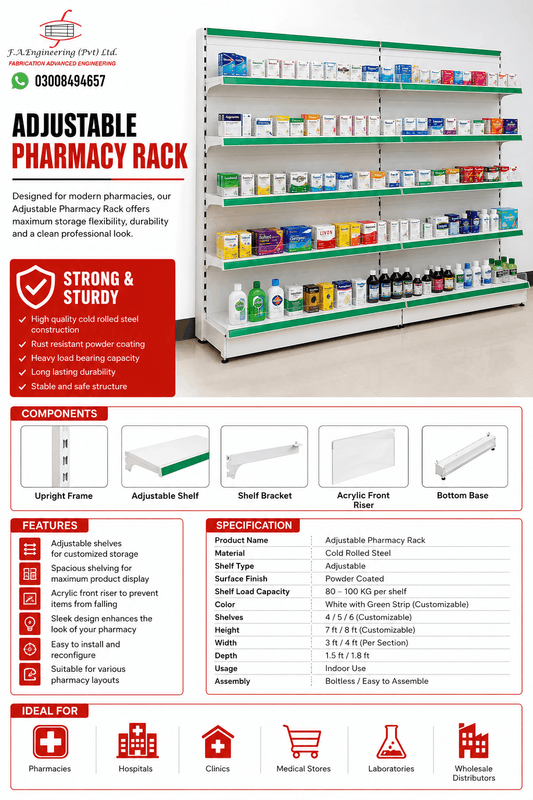 ADJUSTABLE PHARMACY RACK
