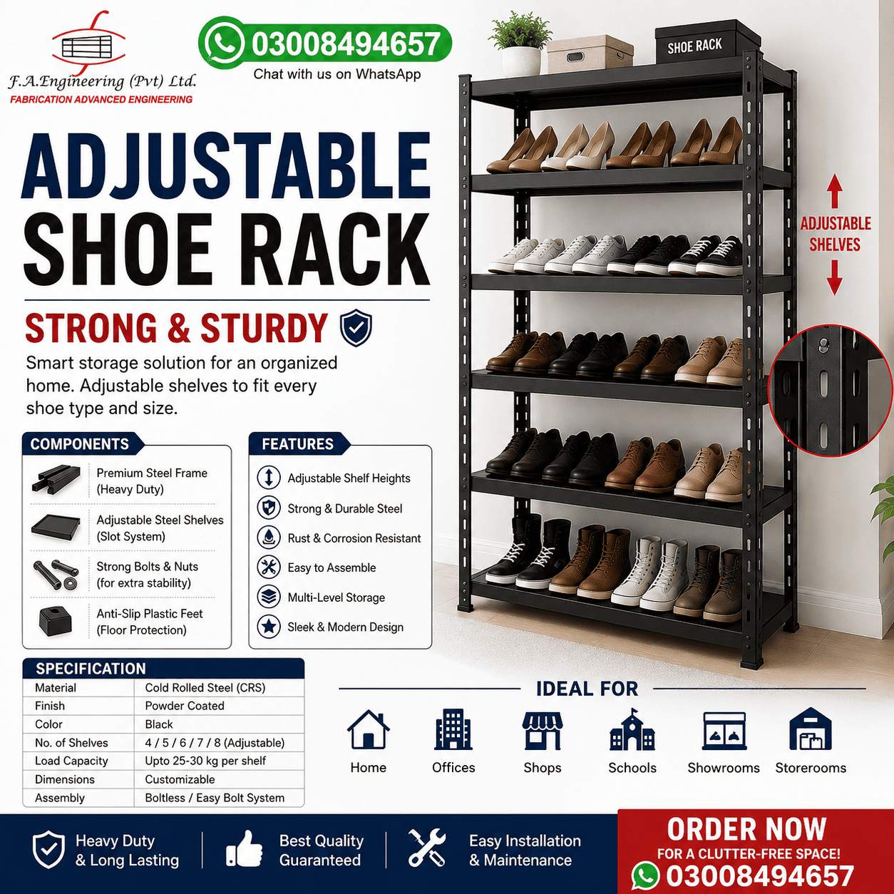 ADJUSTABLE SHOE RACK