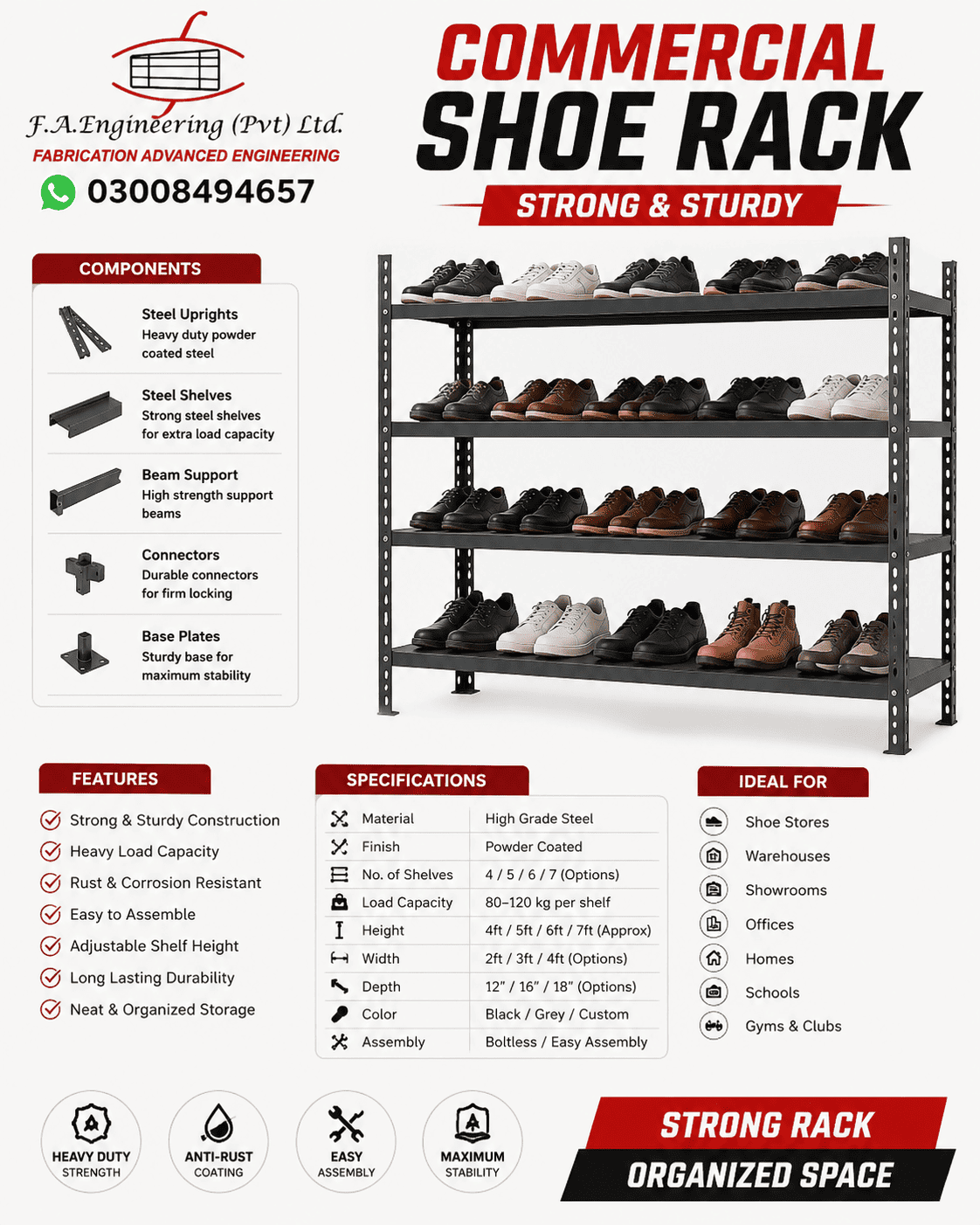 COMMERCIAL SHOE RACK