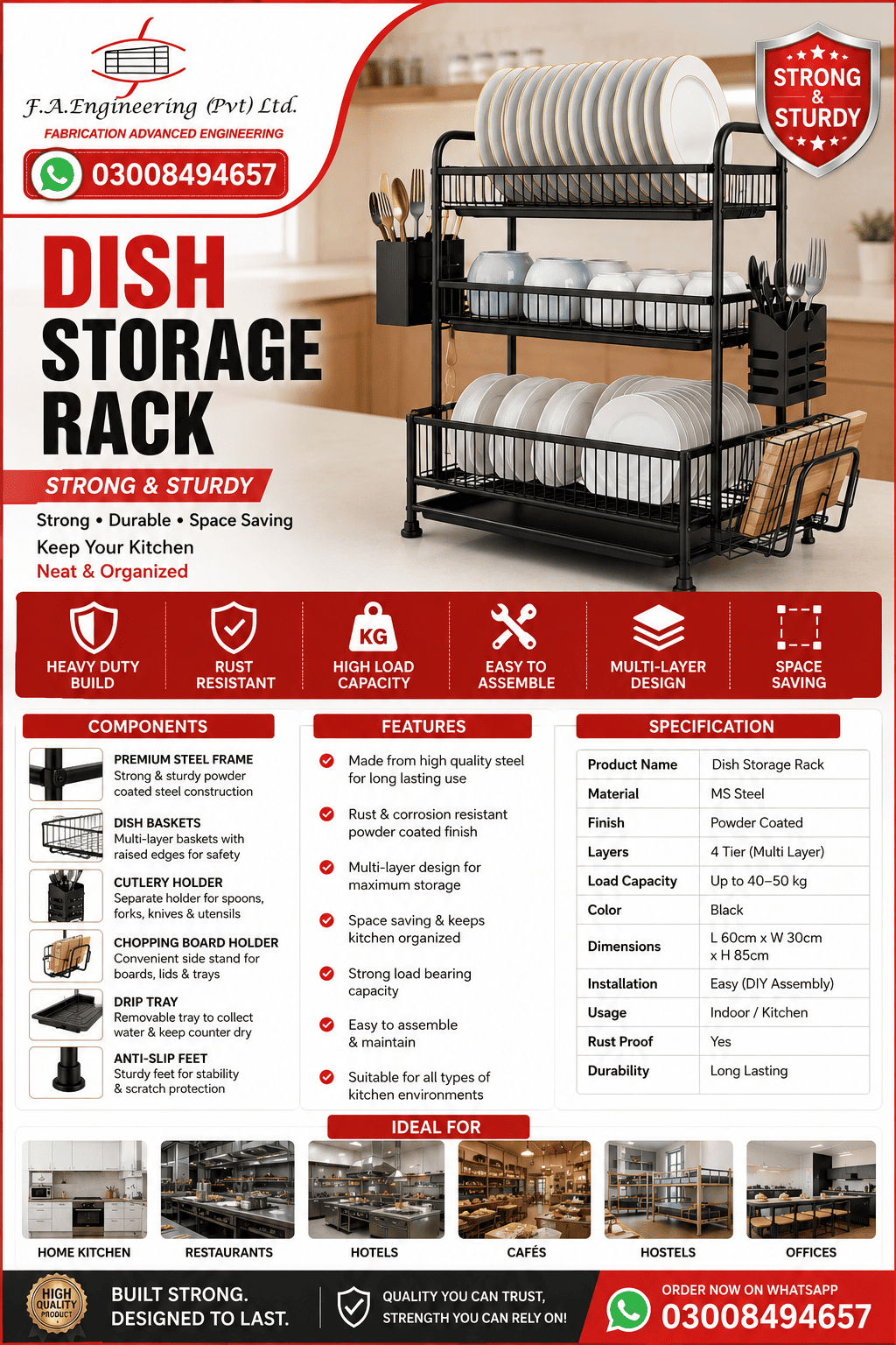 DISH STORAGE RACK