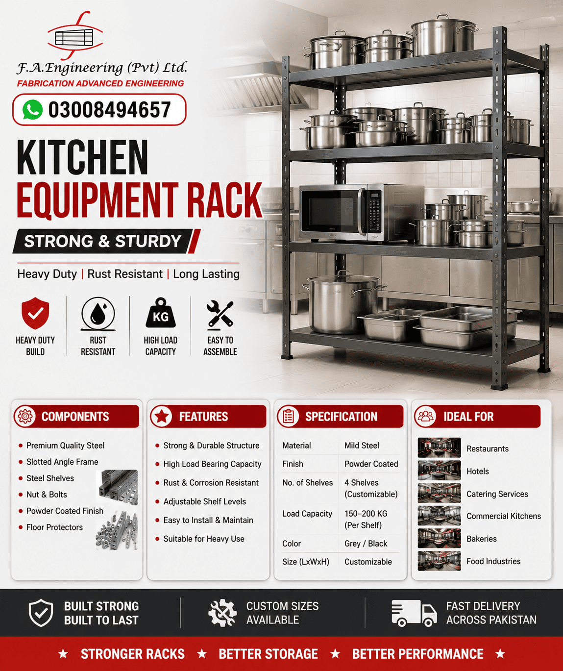 KITCHEN EQUIPMENT RACK