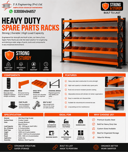 HEAVY DUTY SPARE PARTS RACKS