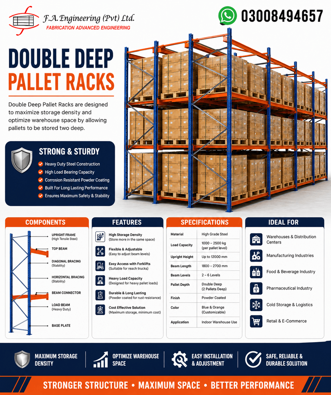 DOUBLE DEEP PALLET RACK