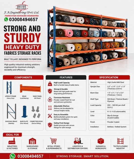 HEAVY DUTY FABRICS STORAGE RACKS