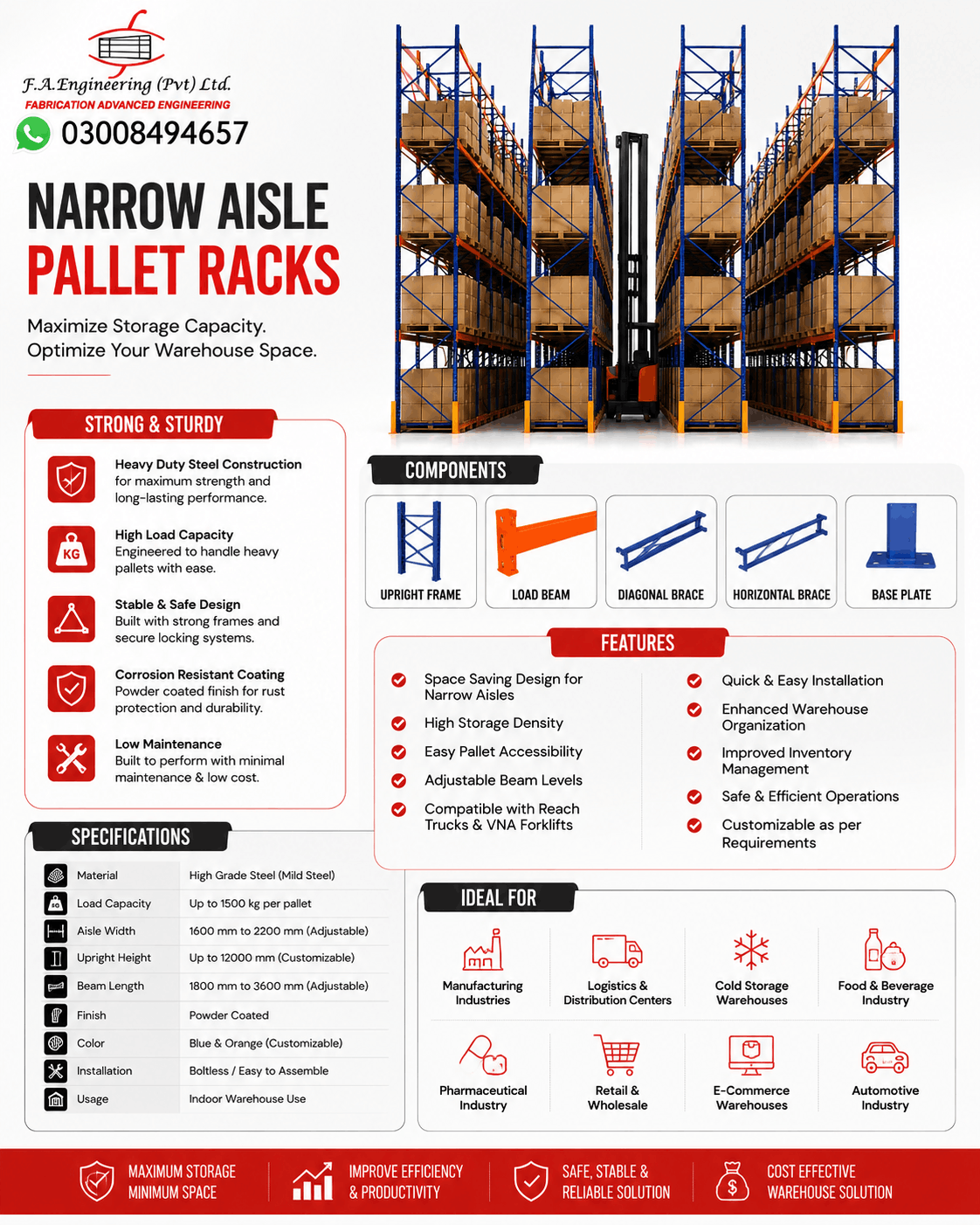 NARROW AISLE PALLET RACKS