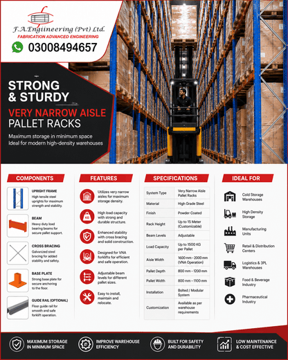 VERY NARROW AISLE PALLET RACKS