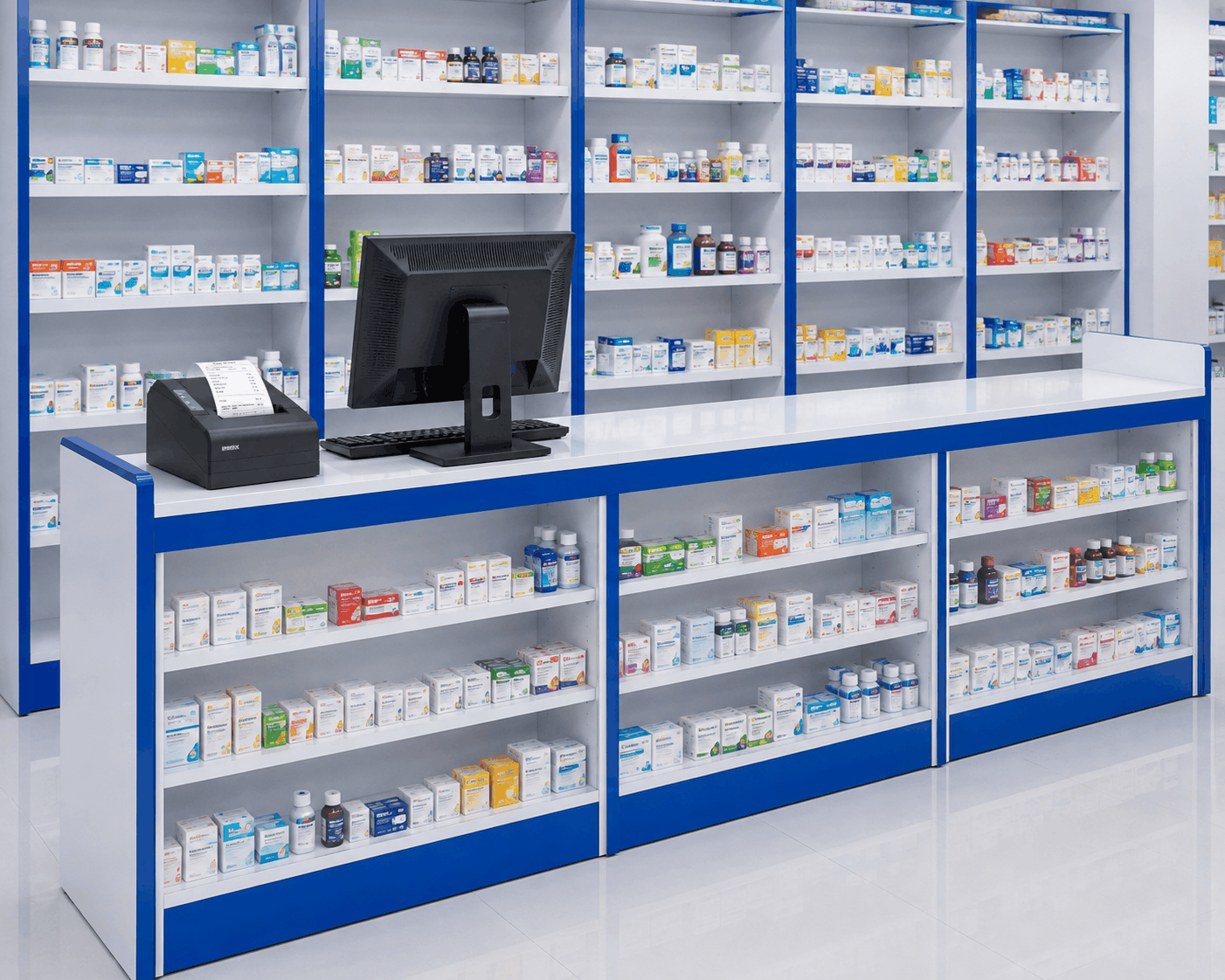 PHARMACY COUNTER RACK