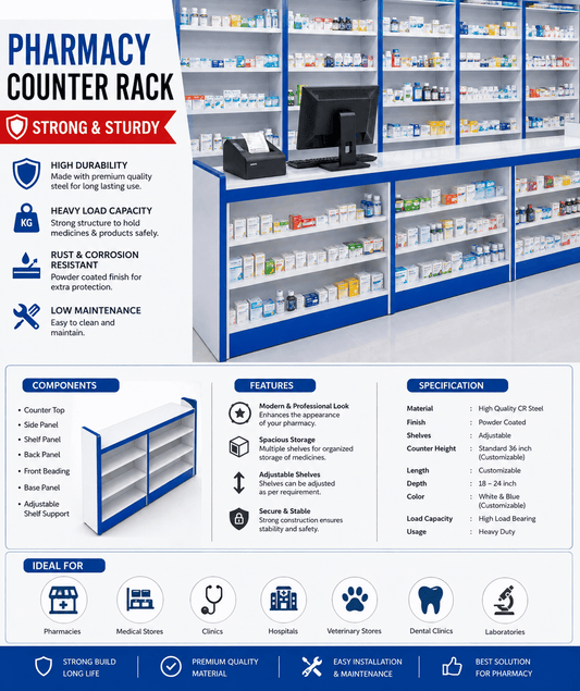PHARMACY COUNTER RACK