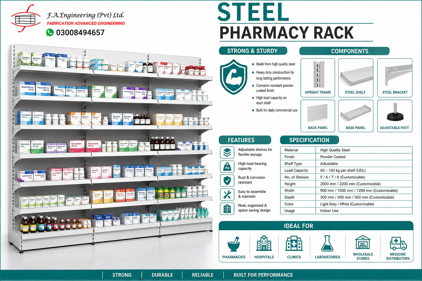 STEEL PHARMACY RACK