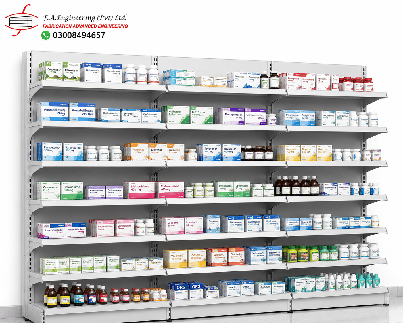 STEEL PHARMACY RACK