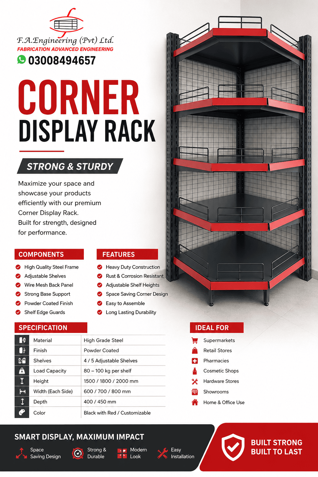 CORNER DISPLAY RACK