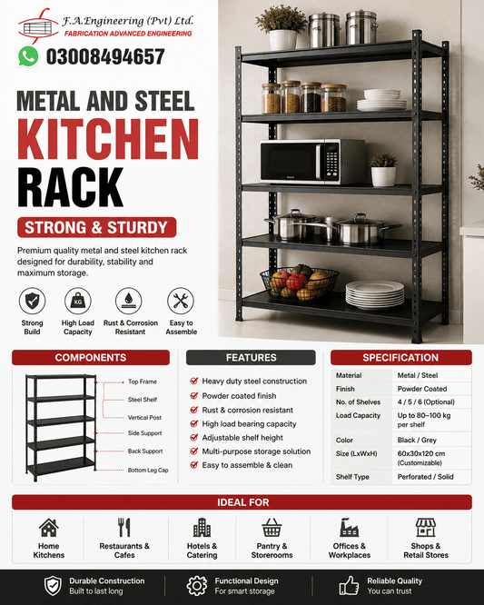 METAL AND STEEL KITCHEN RACK