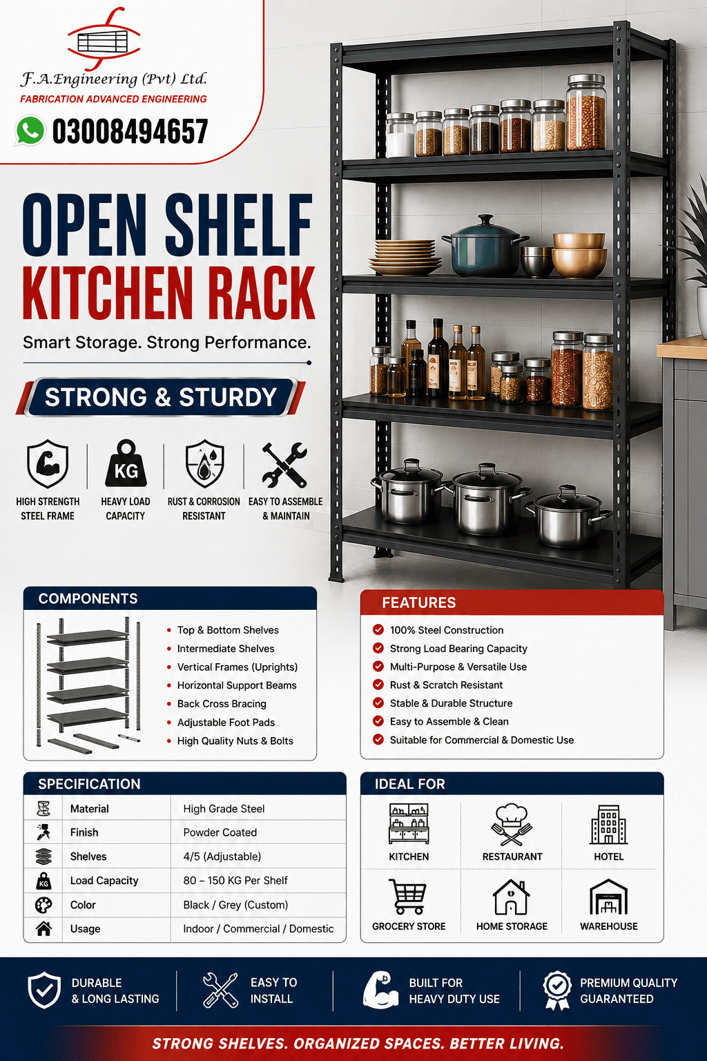 OPEN SHELF KITCHEN RACK