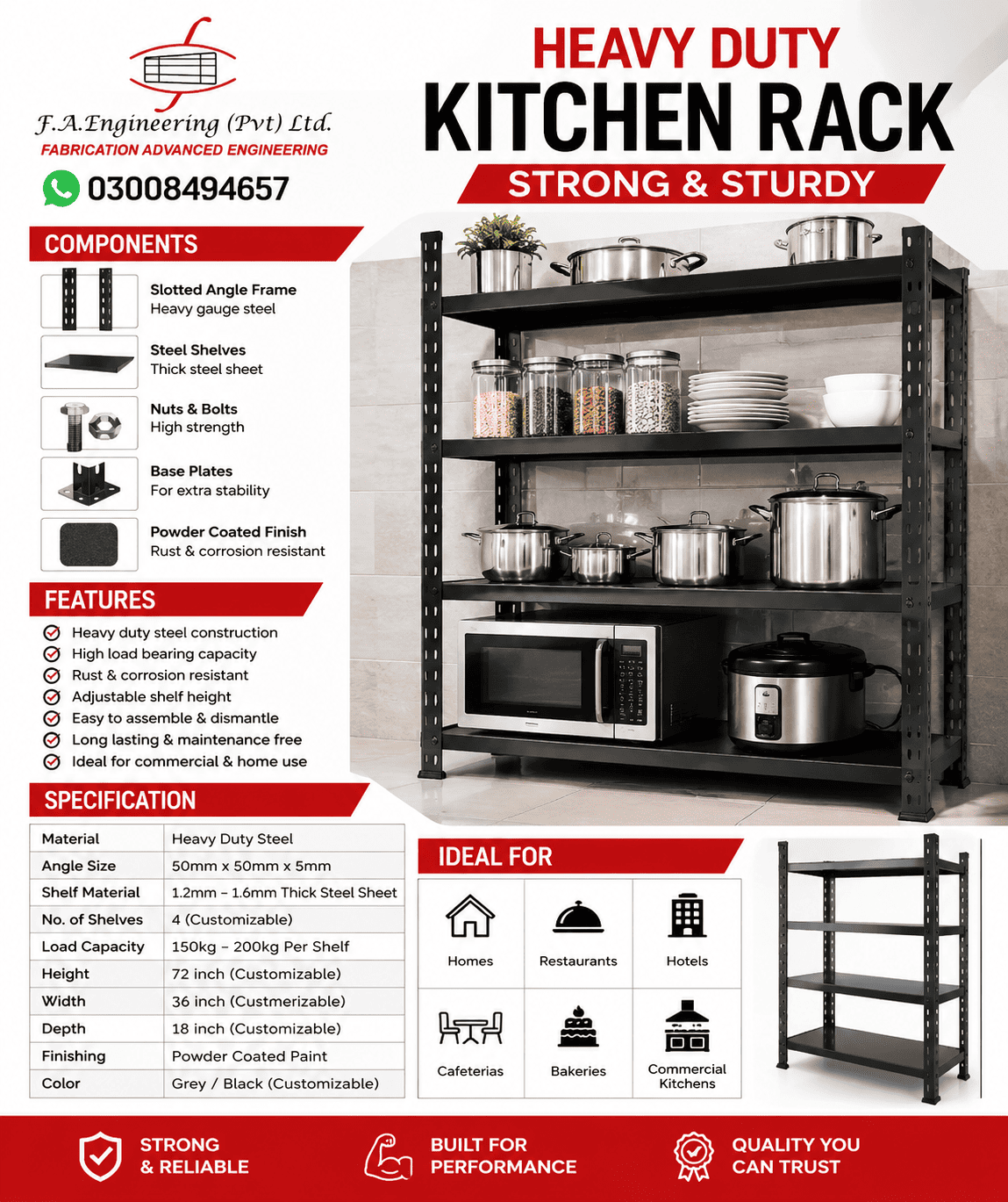 HEAVY DUTY KITCHEN RACK