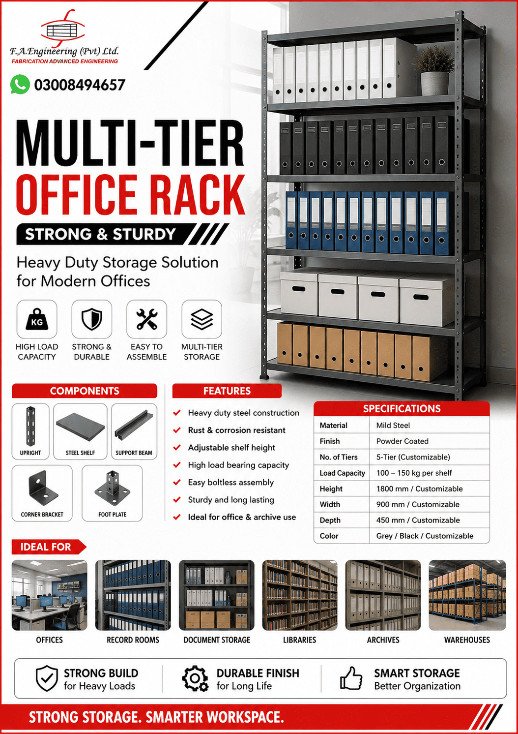MULTI-TIER OFFICE RACK