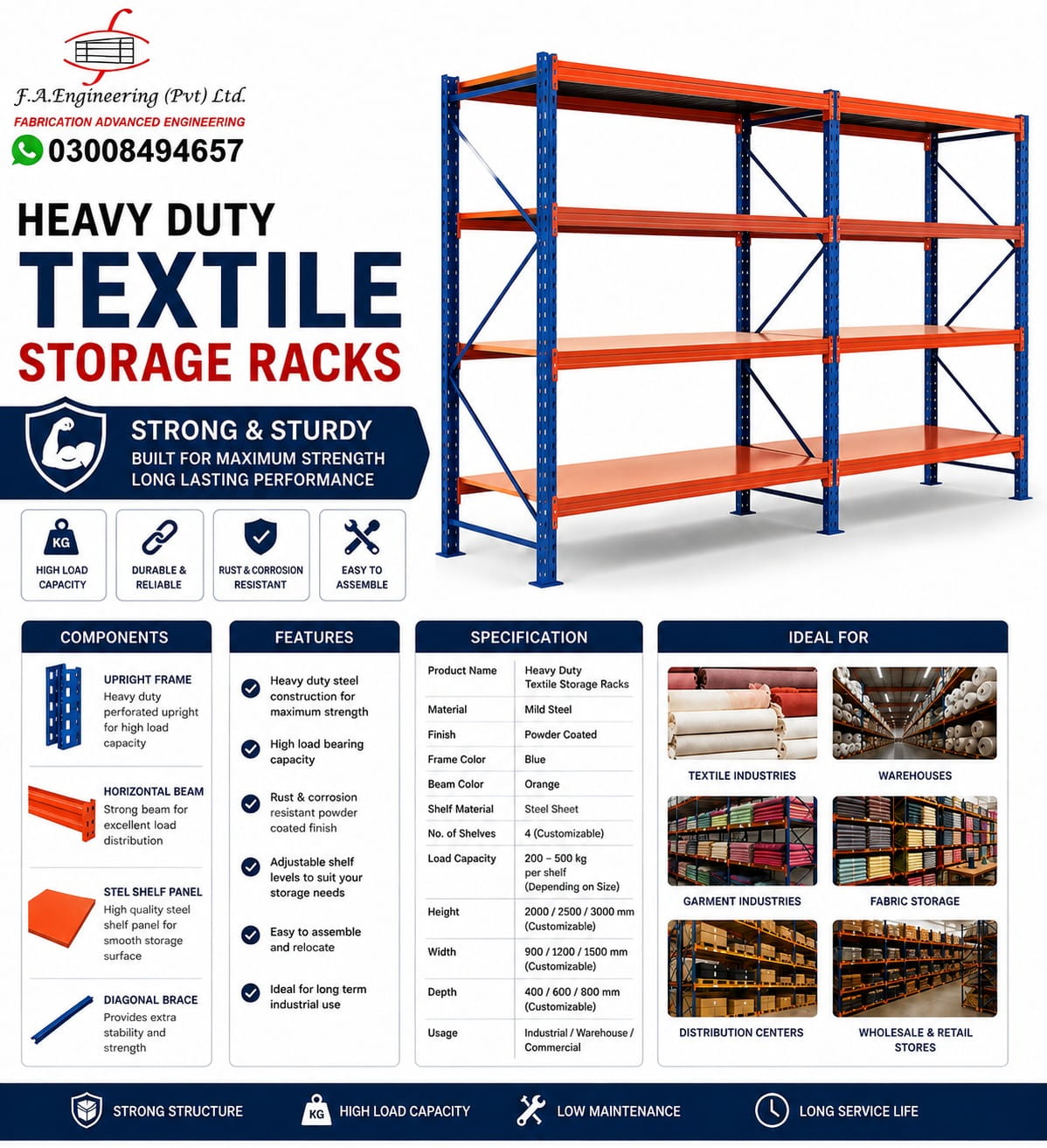 HEAVY DUTY TEXTILE STORGAE RACKS