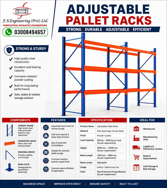 ADJUSTABLE PALLET RACKS