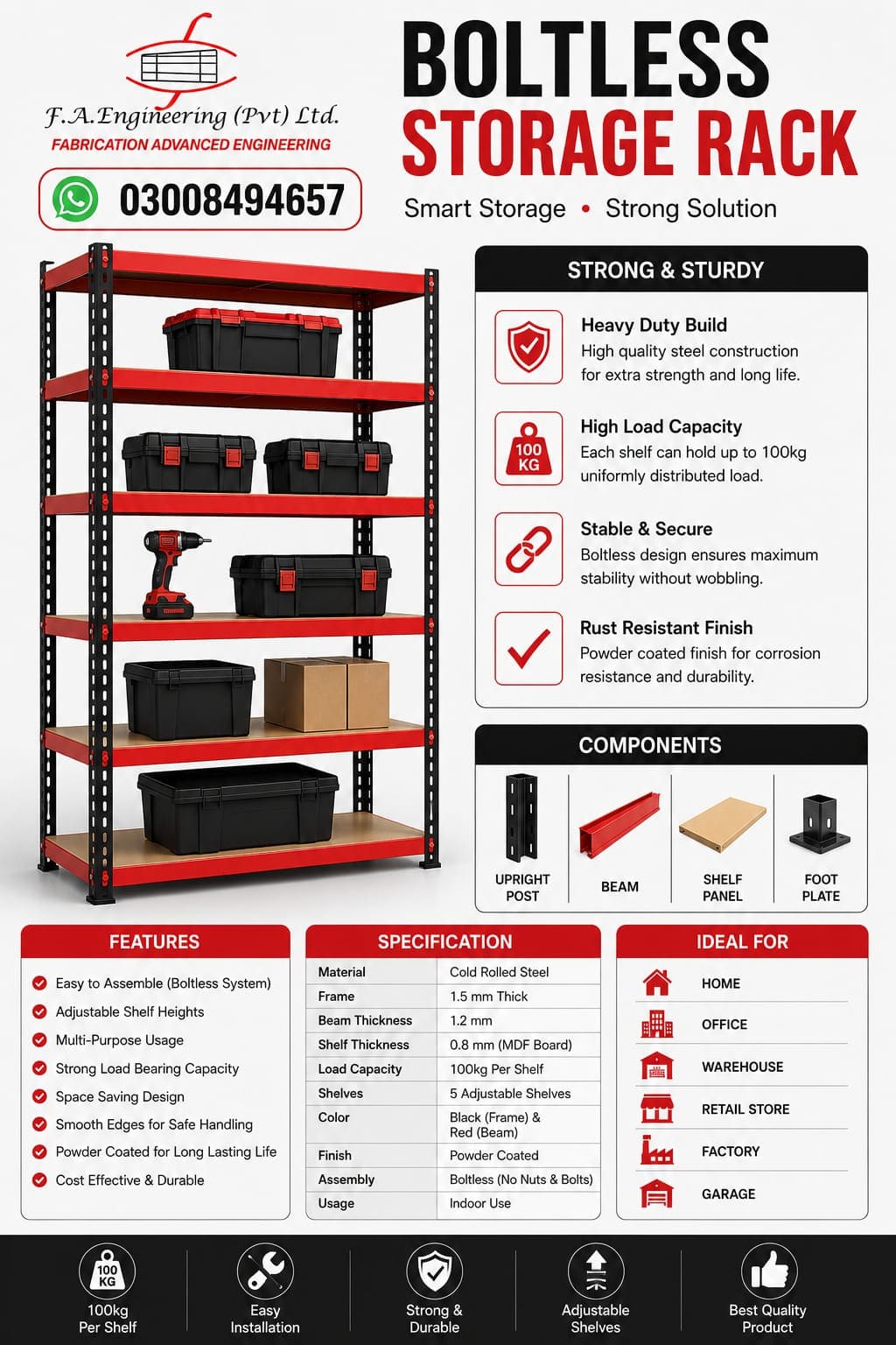 BOLTLESS STORAGE RACK