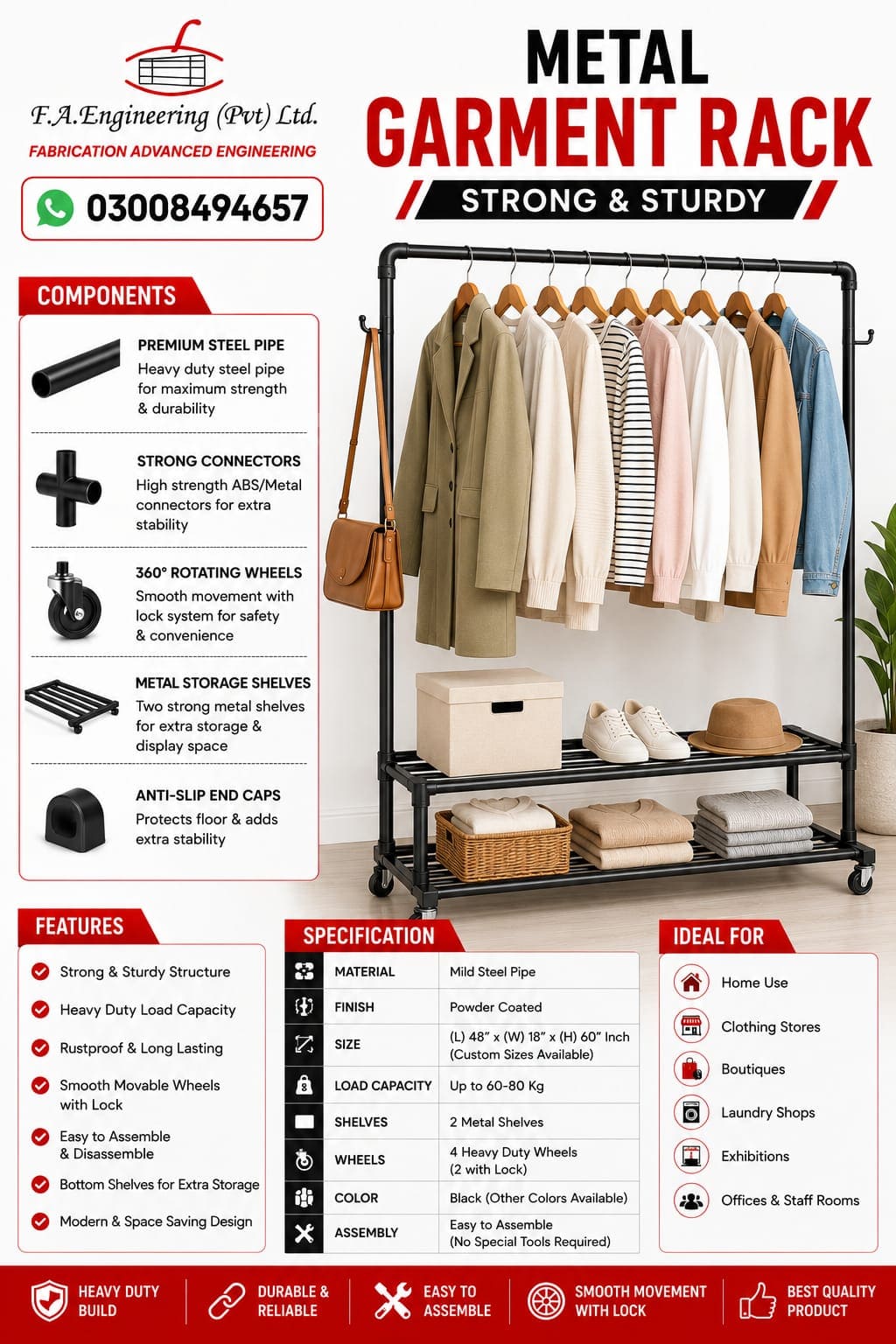 METAL GARMENT RACK