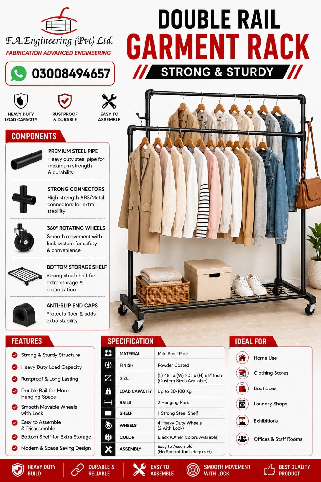 DOUBLE RAIL GARMENT RACK