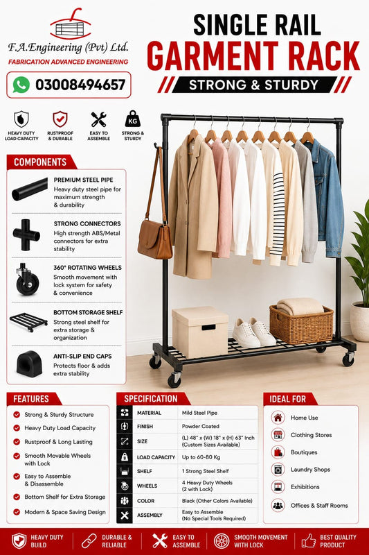 SINGLE RAIL GARMENT RACK