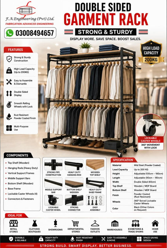 DOUBLE SIDED GARMENT RACK