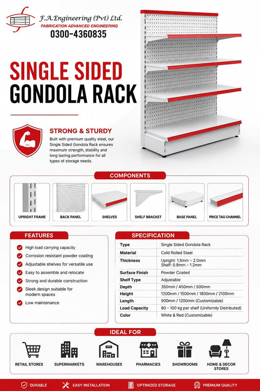 SINGLE SIDED GONDOLA RACK